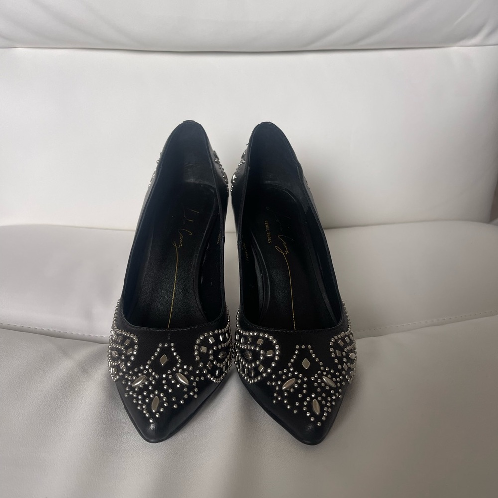 Lola Cruz black studded heels